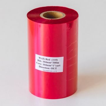 Риббон красный Wax 104мм 300м вт 25.4мм Out