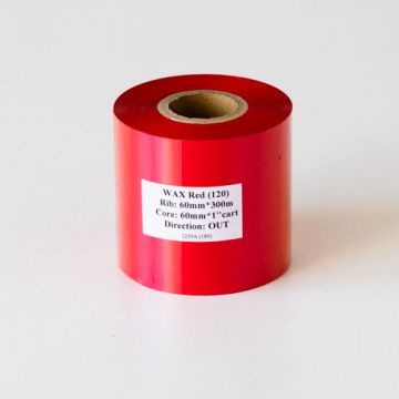Риббон красный Wax 60мм 300м вт 25.4мм Out