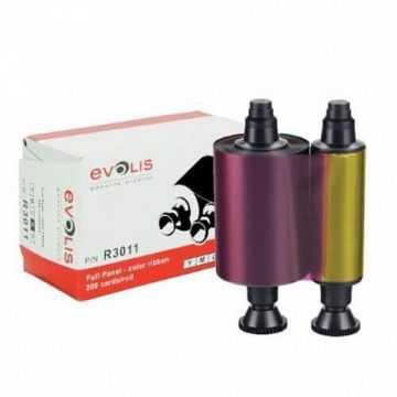 Лента R3011 для полноцветной печати YMCKO, 200 отпечатков. Для принтеров EVOLIS Quantum, Pebble, Dualys, Securion 